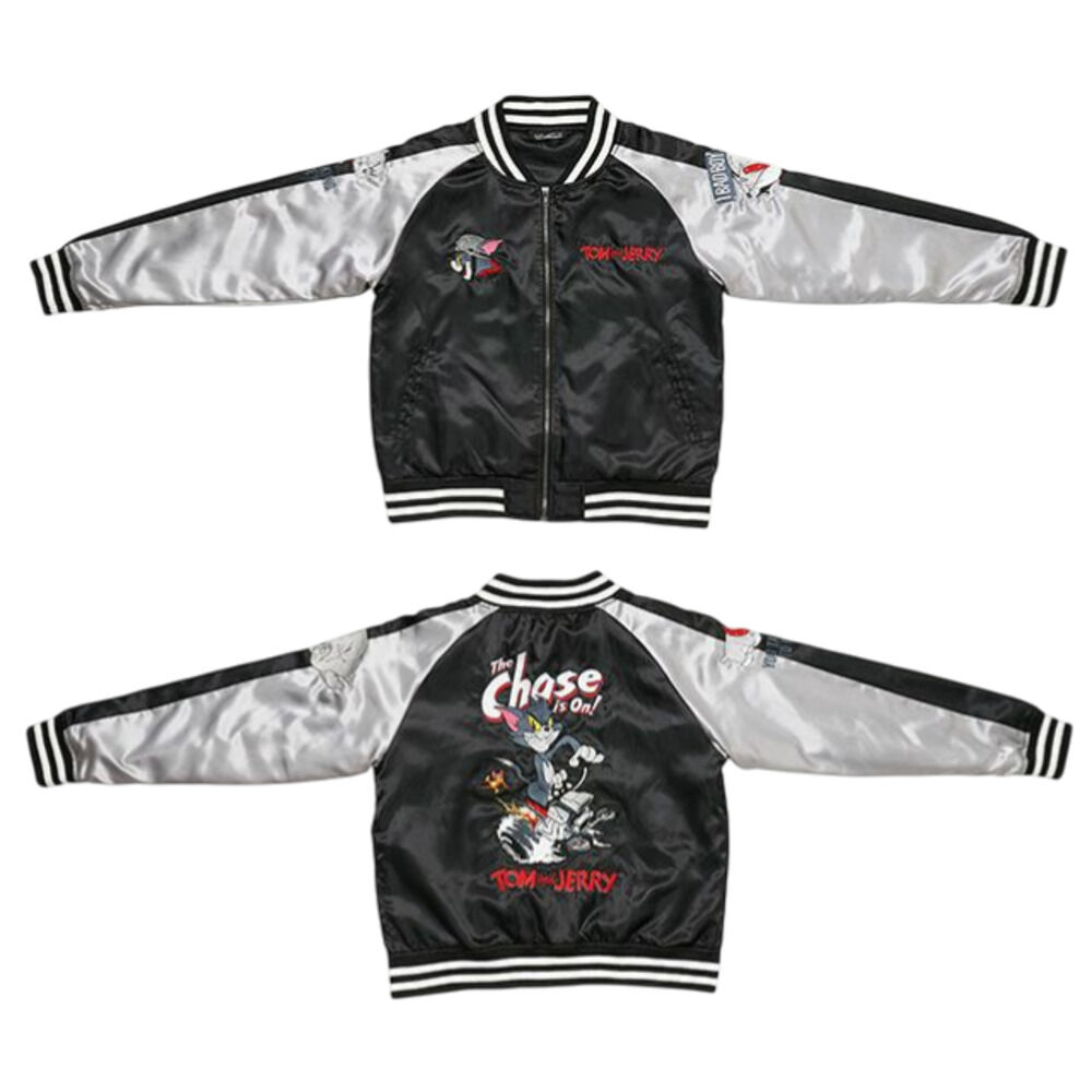 BACKYARD FAMILY「スカジャン キャラジャン 通販 ブルゾン ジャケット スタジャン 上着 刺繍スカジャン アウター」|その他|ブラック1