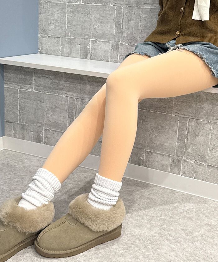 BACKYARD FAMILY「フェイクタイツ 裏起毛 肌色 通販 フェイク タイツ ストッキング風 ベージュ 肌色のタイツ」|その他|