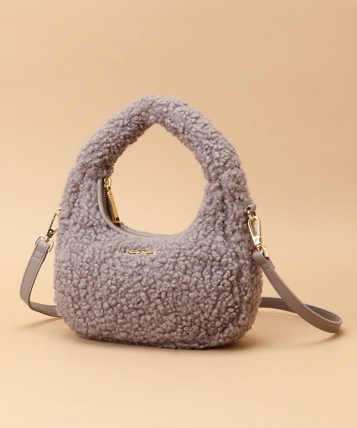 Samantha Thavasa「カールファー ハーフムーンバッグ」|ハンドバッグ|