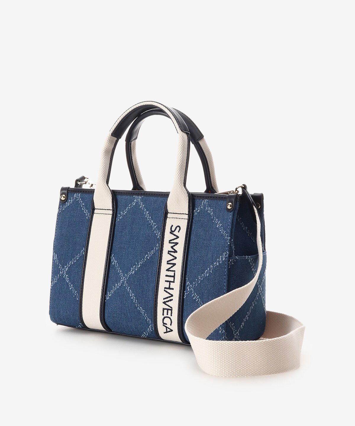 Samantha Vega「ロゴテープデニム風トート（小）」|ハンドバッグ|