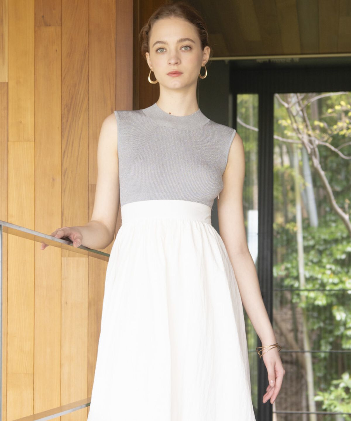 アンドクチュール「裾バルーンラメニットドッキングワンピース」|ワンピース|