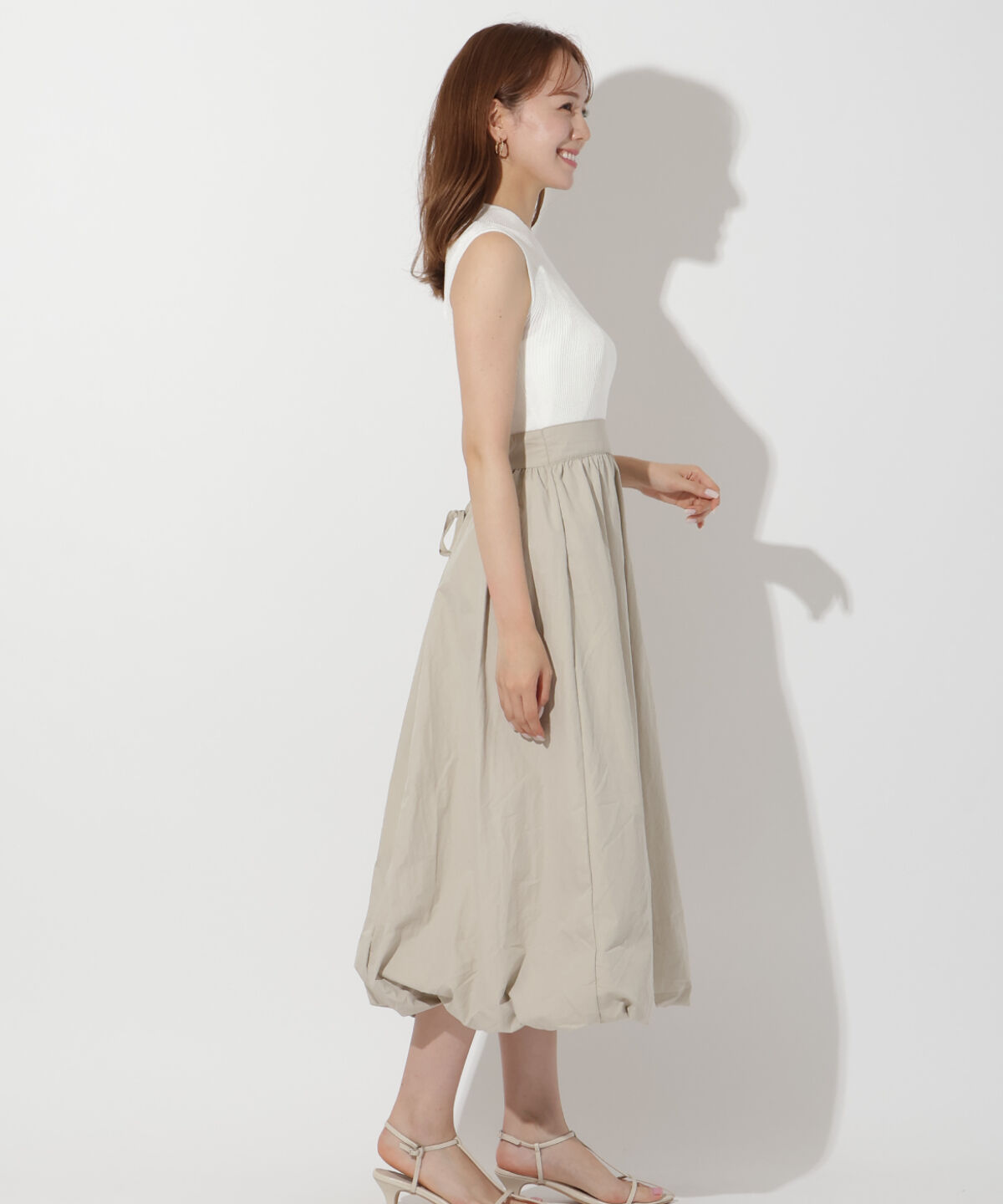 アンドクチュール「裾バルーンラメニットドッキングワンピース」|ワンピース|