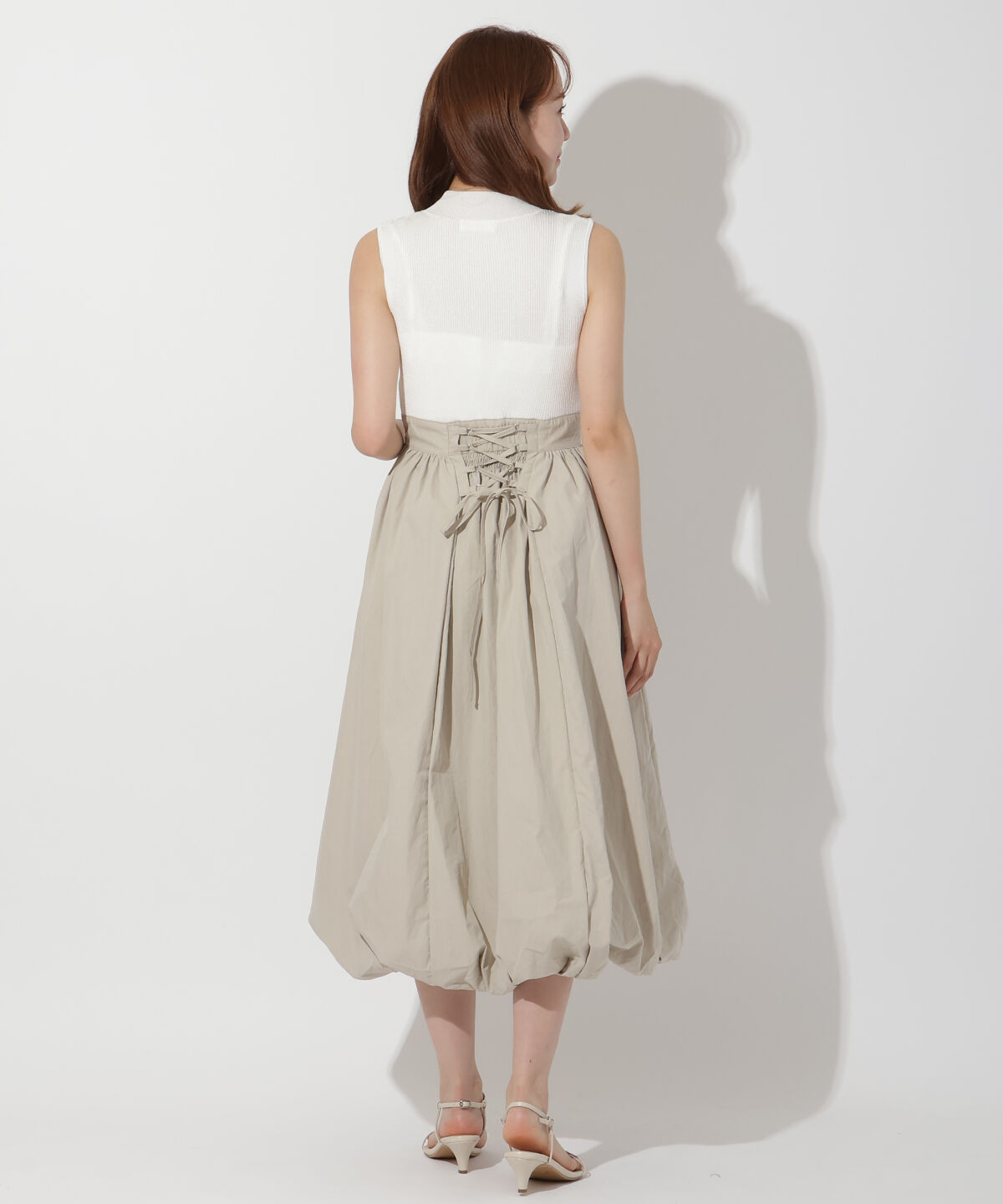 アンドクチュール「裾バルーンラメニットドッキングワンピース」|ワンピース|