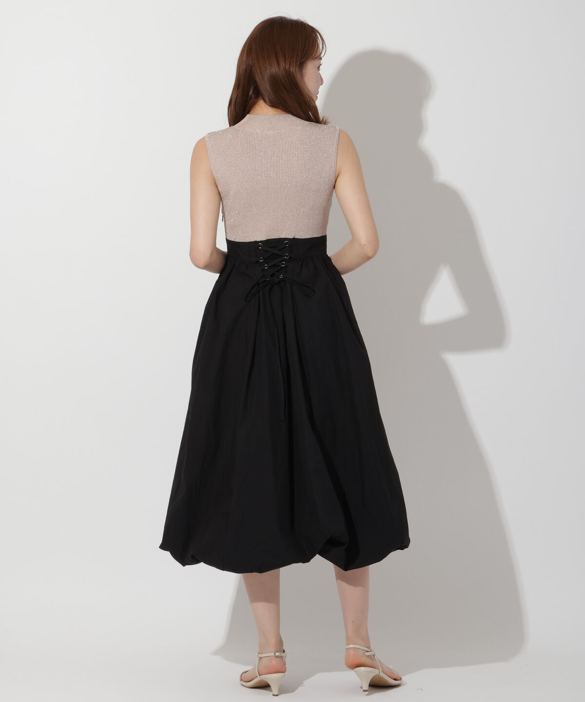 アンドクチュール「裾バルーンラメニットドッキングワンピース」|ワンピース|