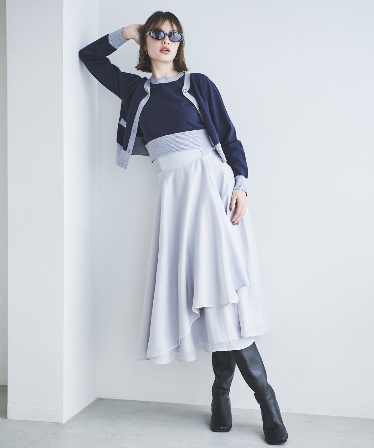 アンドクチュール「アシメシアーラッフルスカート」|フレア|