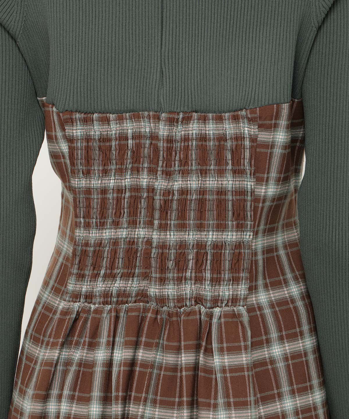 アンドクチュール「チェックリボン切替ワンピース」|ワンピース|