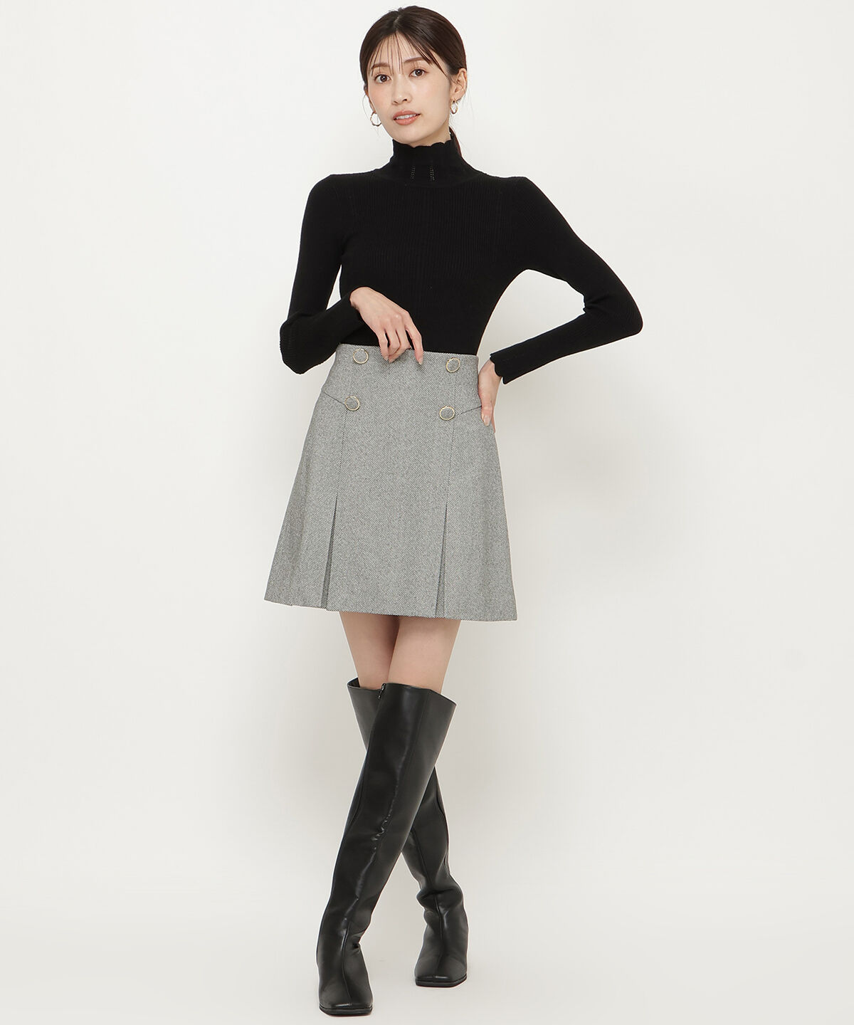 アンドクチュール「スカラハイネックニットプルオーバー」|ニット・セーター|