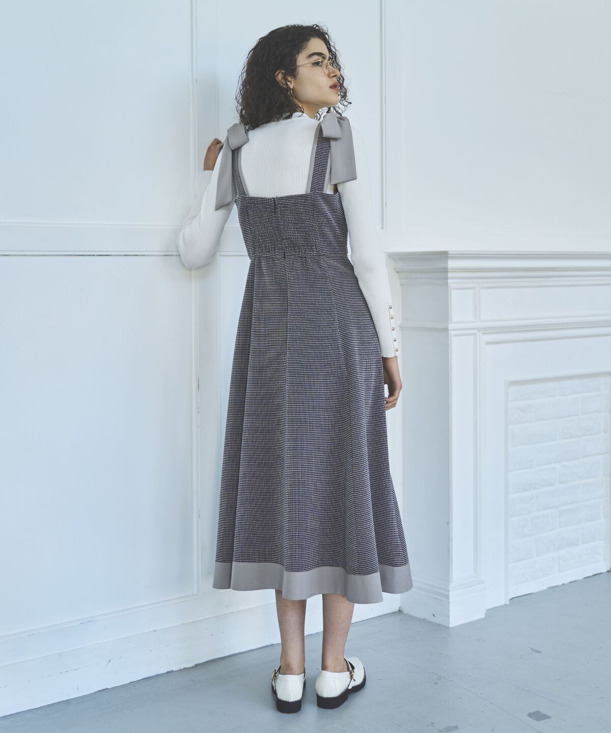 アンドクチュール「ラメツイードジャンスカ」|ジャンパースカート|