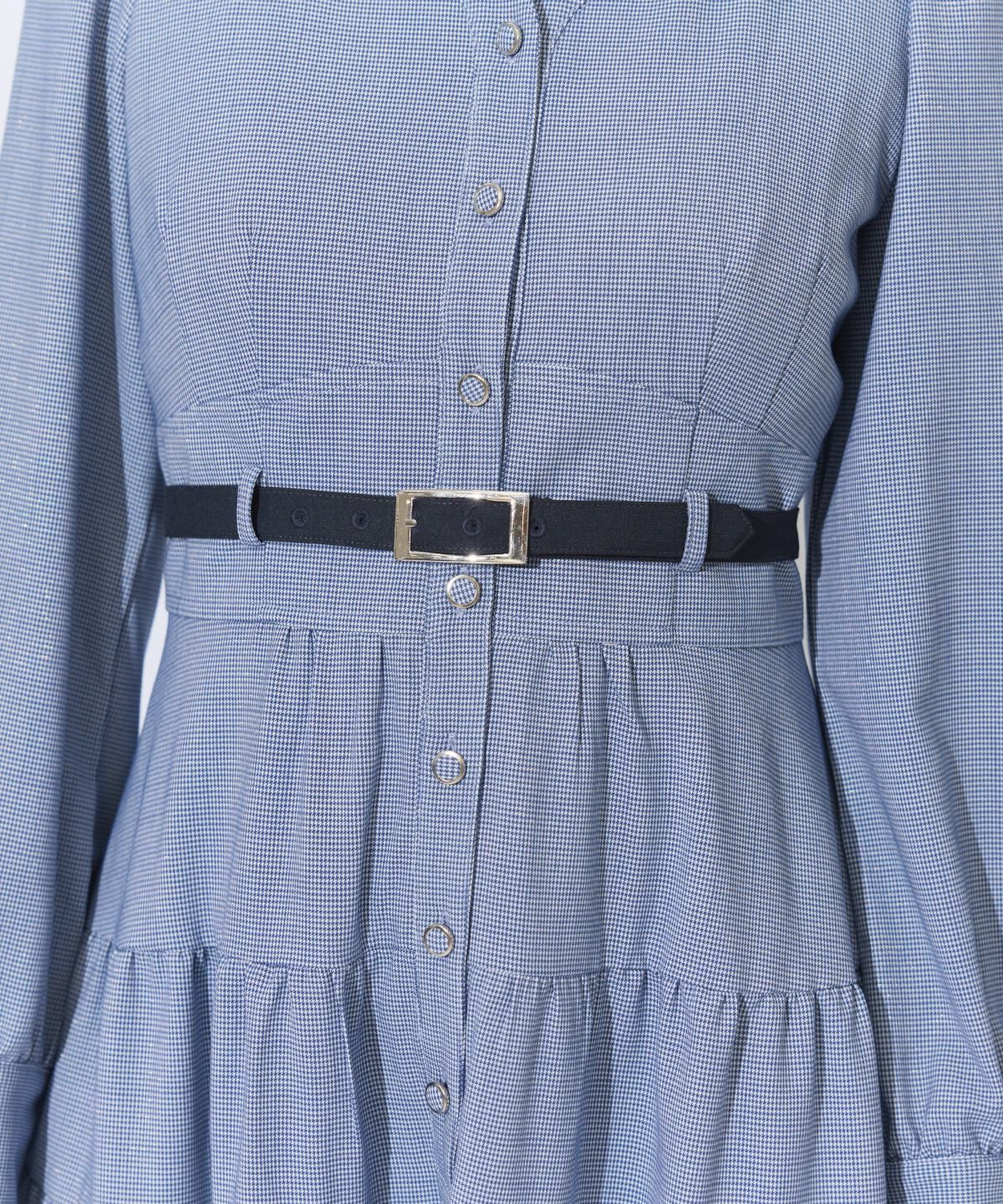 アンドクチュール「ラメ千鳥ティアードシャツワンピース」|ワンピース|