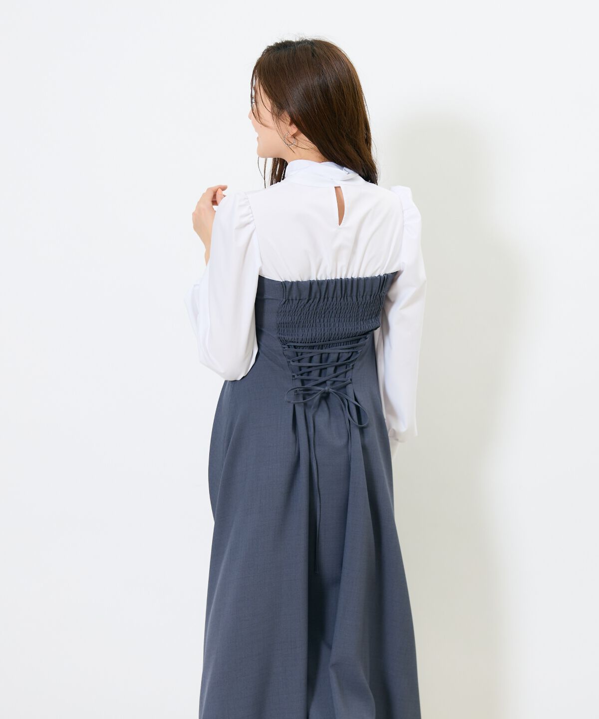 アンドクチュール「ヨーク切替リボンタイワンピース」|ワンピース|