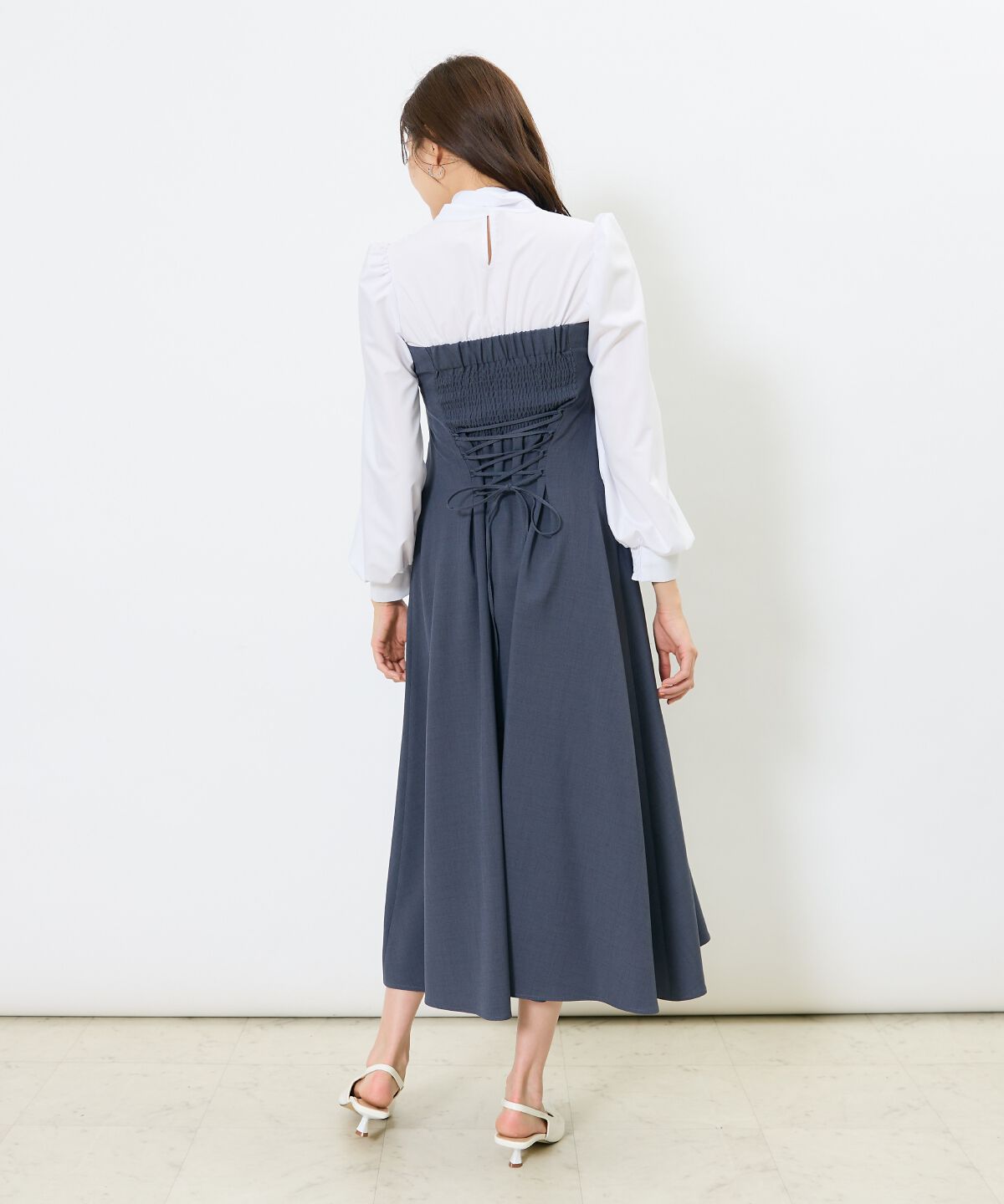 アンドクチュール「ヨーク切替リボンタイワンピース」|ワンピース|