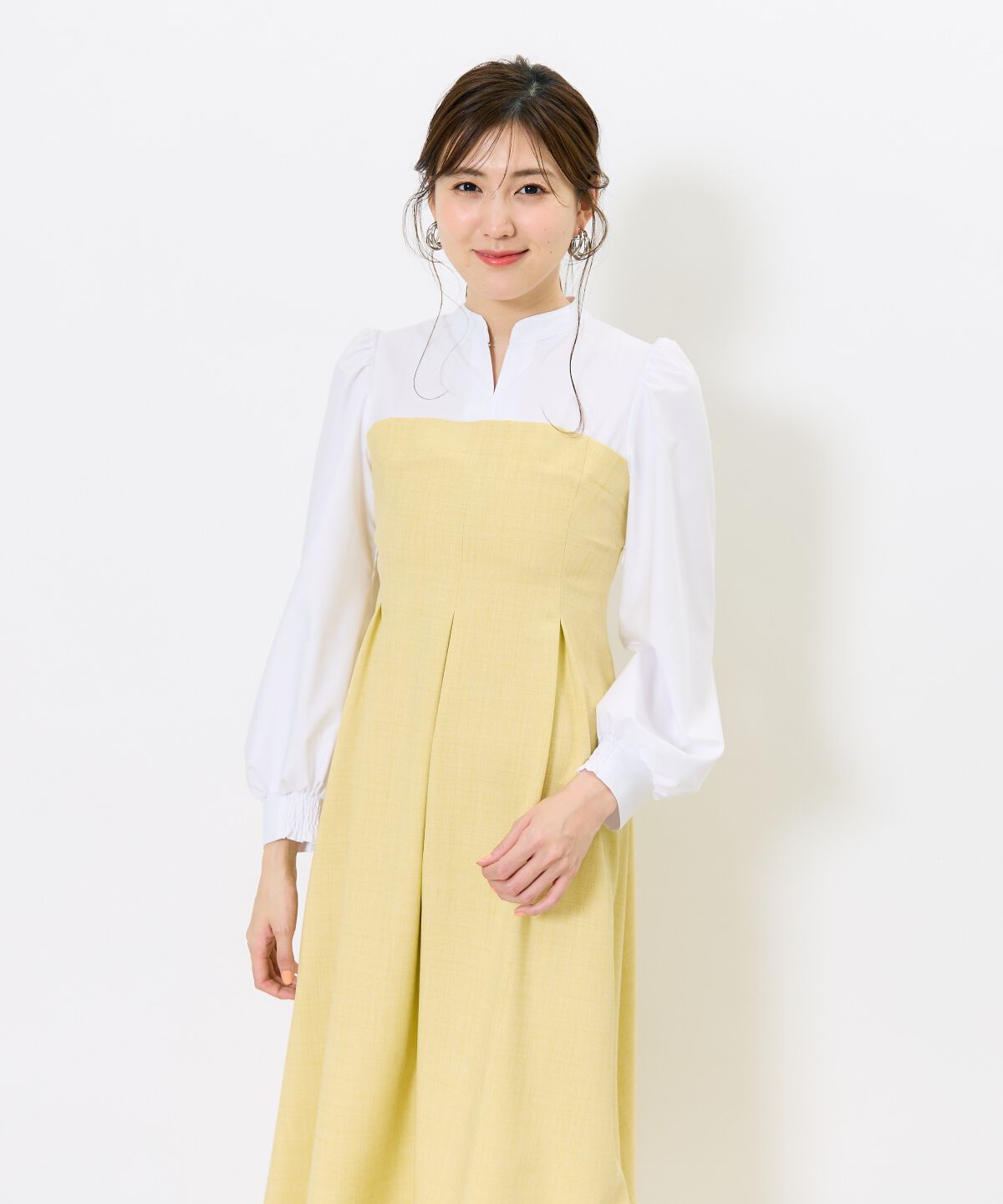 アンドクチュール「ヨーク切替リボンタイワンピース」|ワンピース|