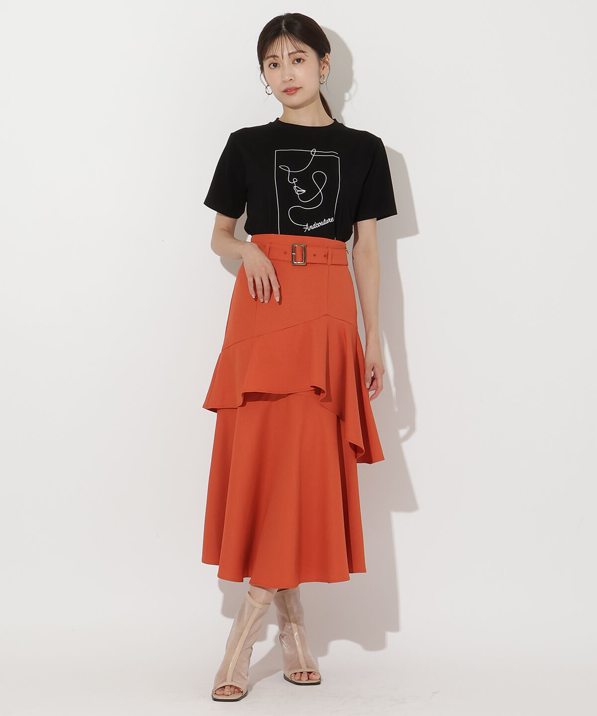 アンドクチュール「モダンフェイスプリントTシャツ」|Tシャツ・カットソー|