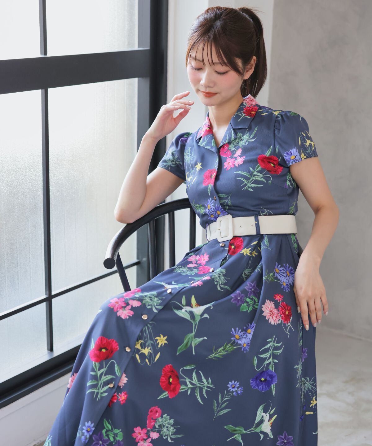 アンドクチュール「ボタニカルガーデンシャツワンピース」|ワンピース|