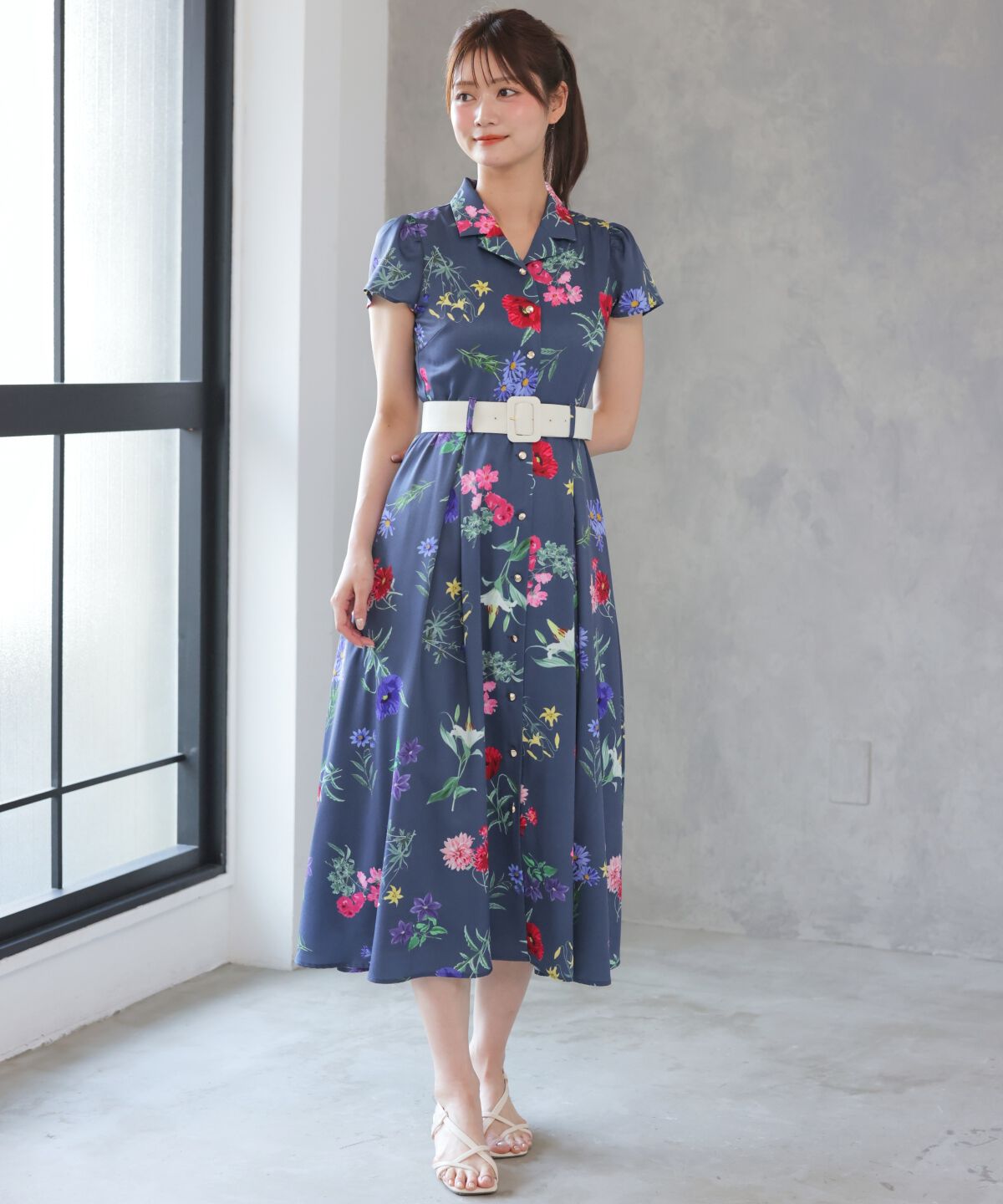 アンドクチュール「ボタニカルガーデンシャツワンピース」|ワンピース|