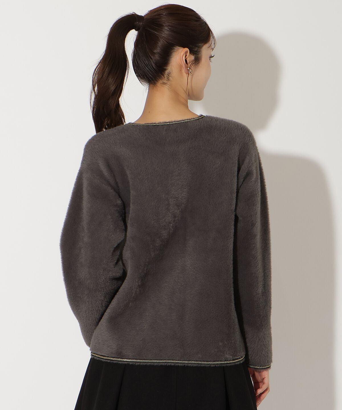 アンドクチュール「ダブルフェイスフェザーカーディガン」|カーディガン|