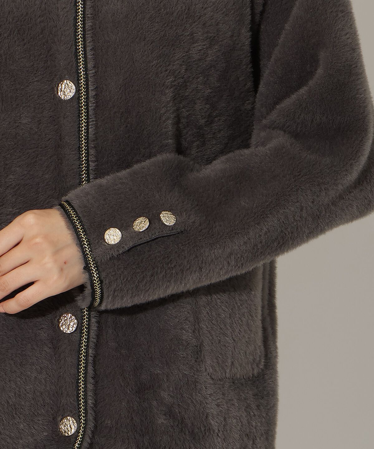 アンドクチュール「ダブルフェイスフェザーカーディガン」|カーディガン|