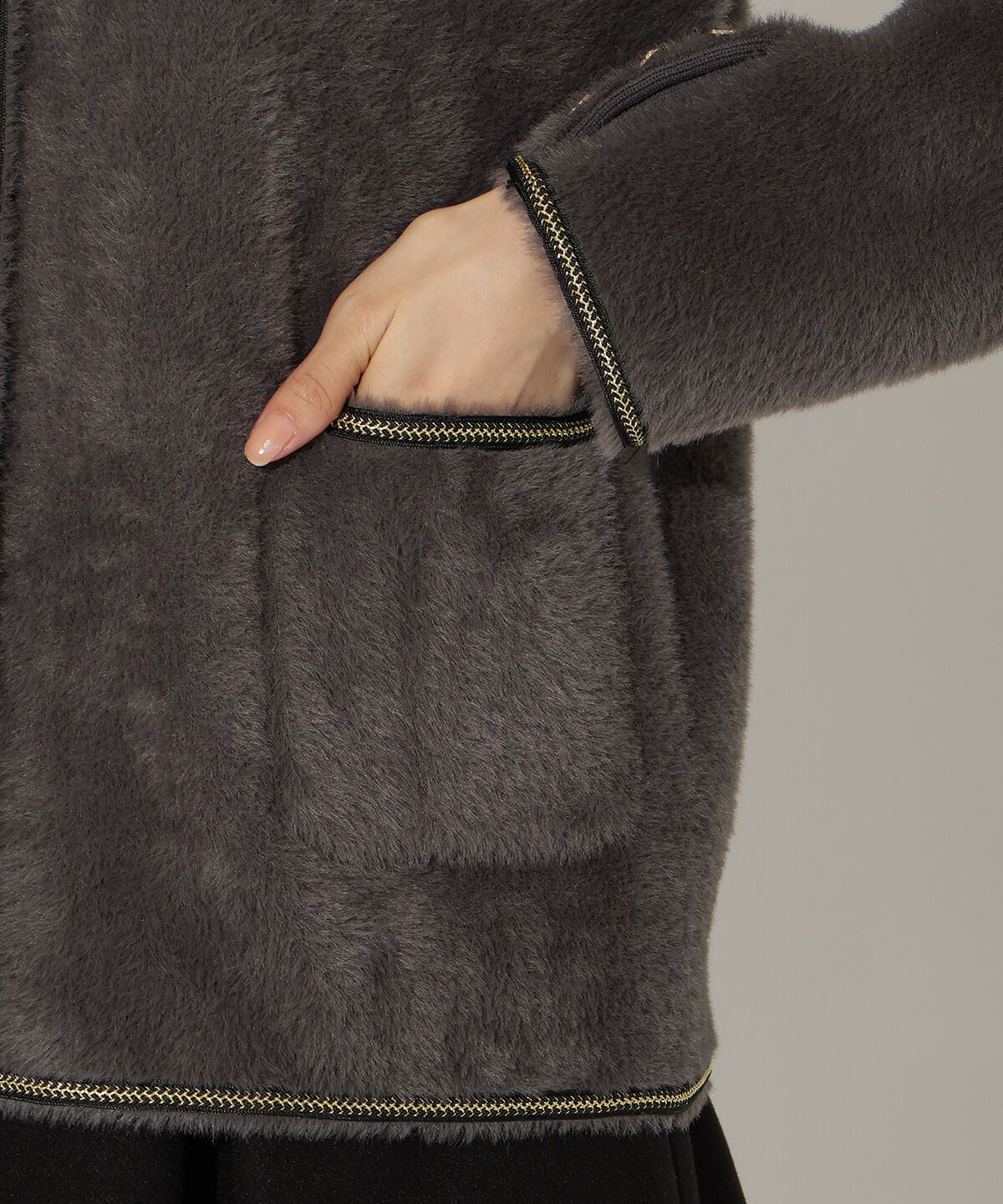 アンドクチュール「ダブルフェイスフェザーカーディガン」|カーディガン|