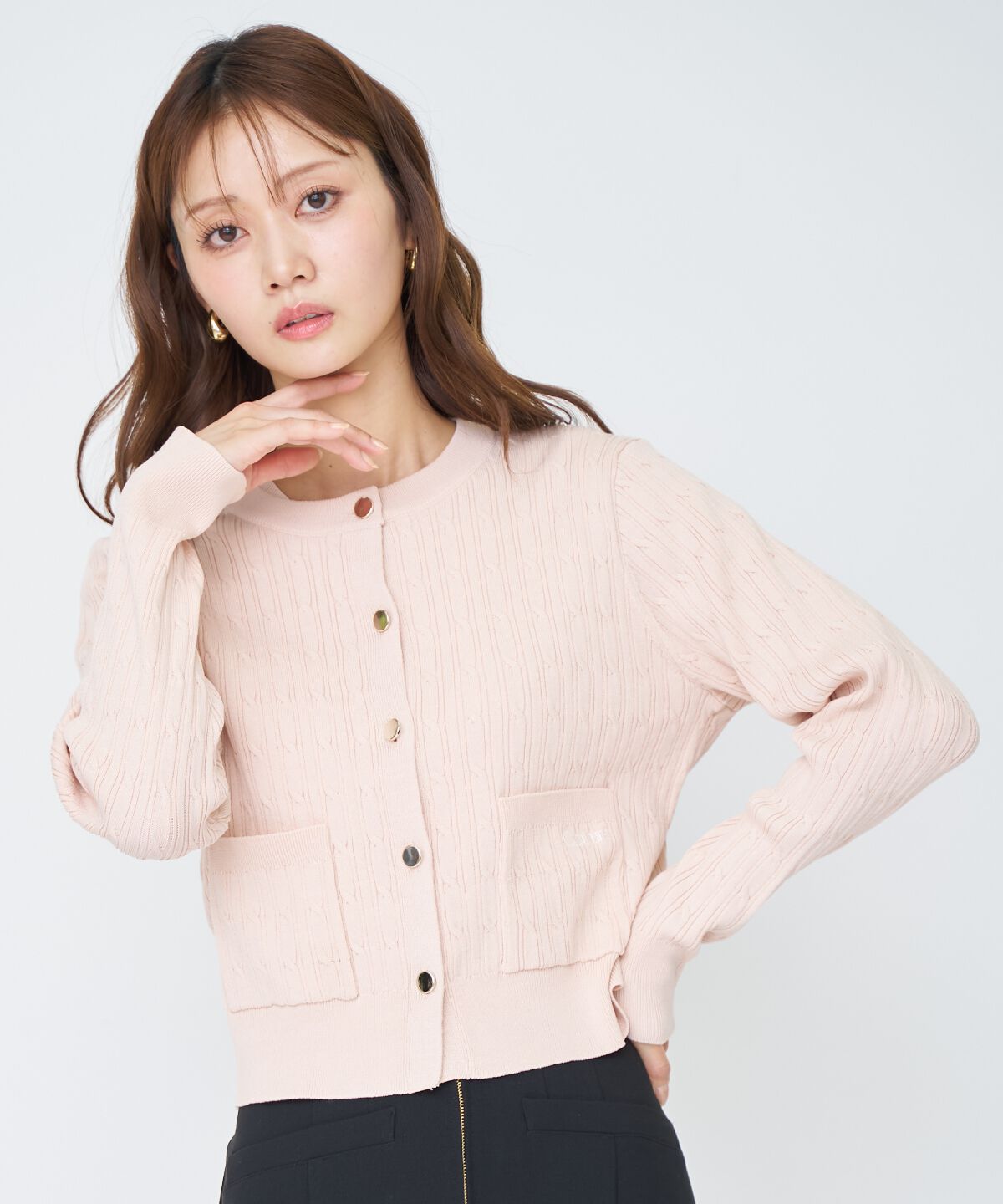 アンドクチュール「ケーブル編みカーディガンアンサンブル」|カーディガン|