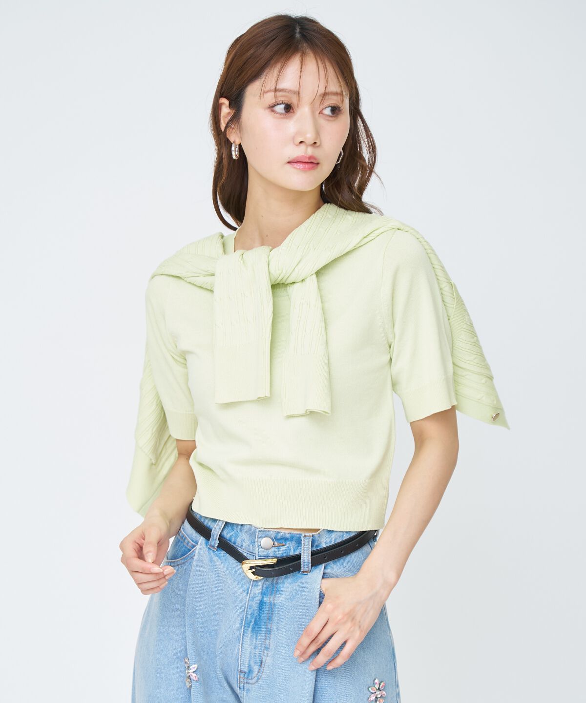 アンドクチュール「ケーブル編みカーディガンアンサンブル」|カーディガン|