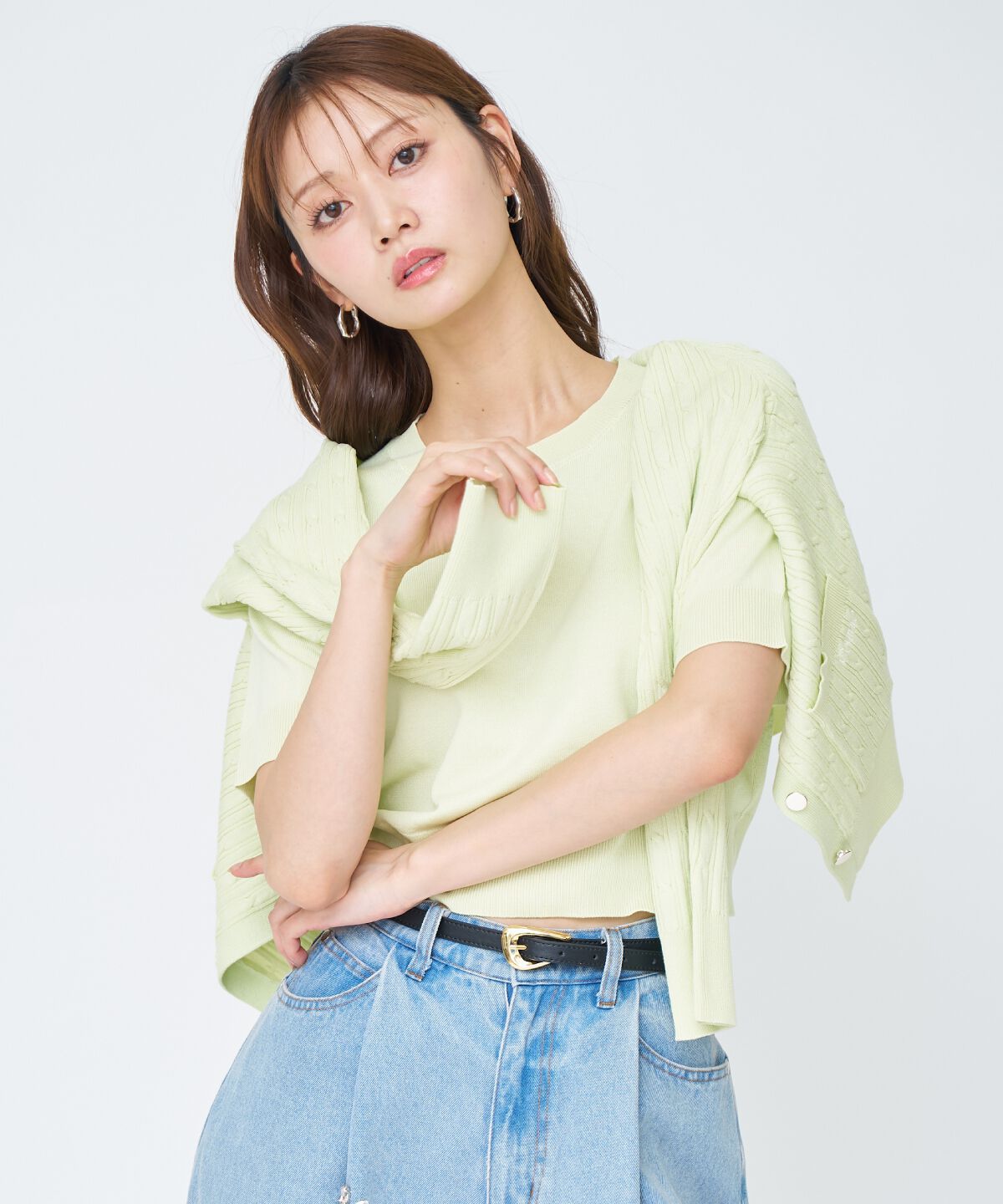 アンドクチュール「ケーブル編みカーディガンアンサンブル」|カーディガン|