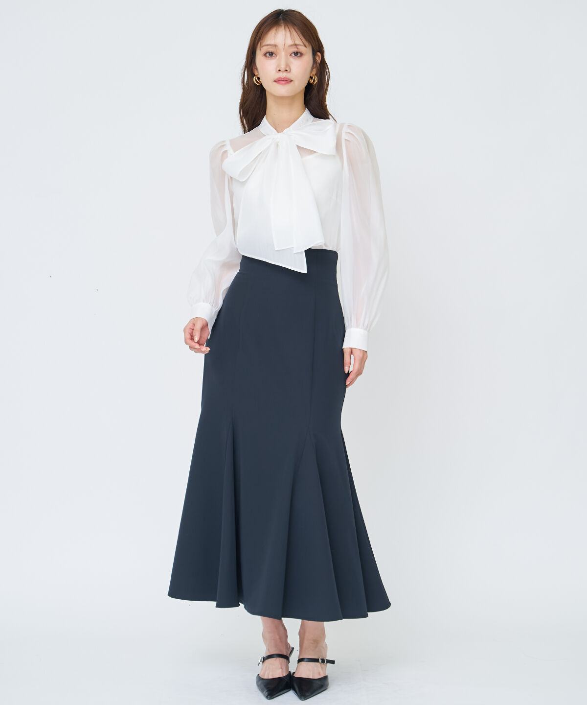 アンドクチュール「バックレースアップマーメイドスカート」|フレア|