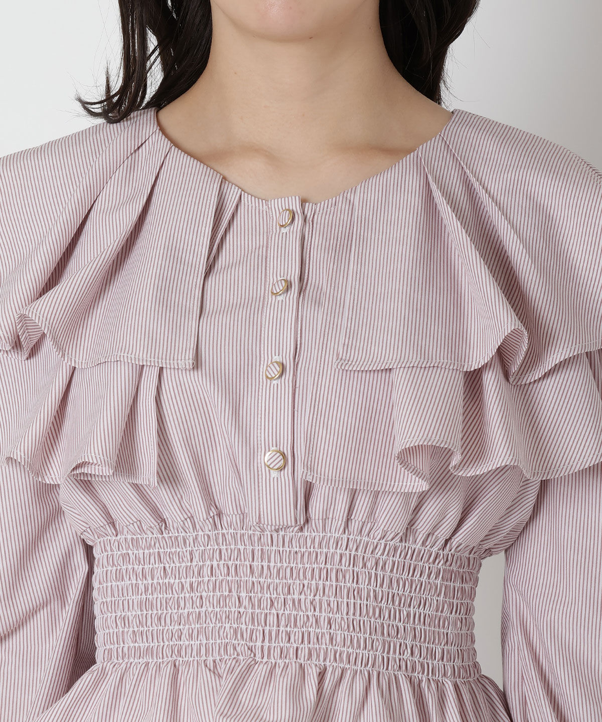 REDYAZEL「ストライプ肩あきブラウス」|シャツ・ブラウス|