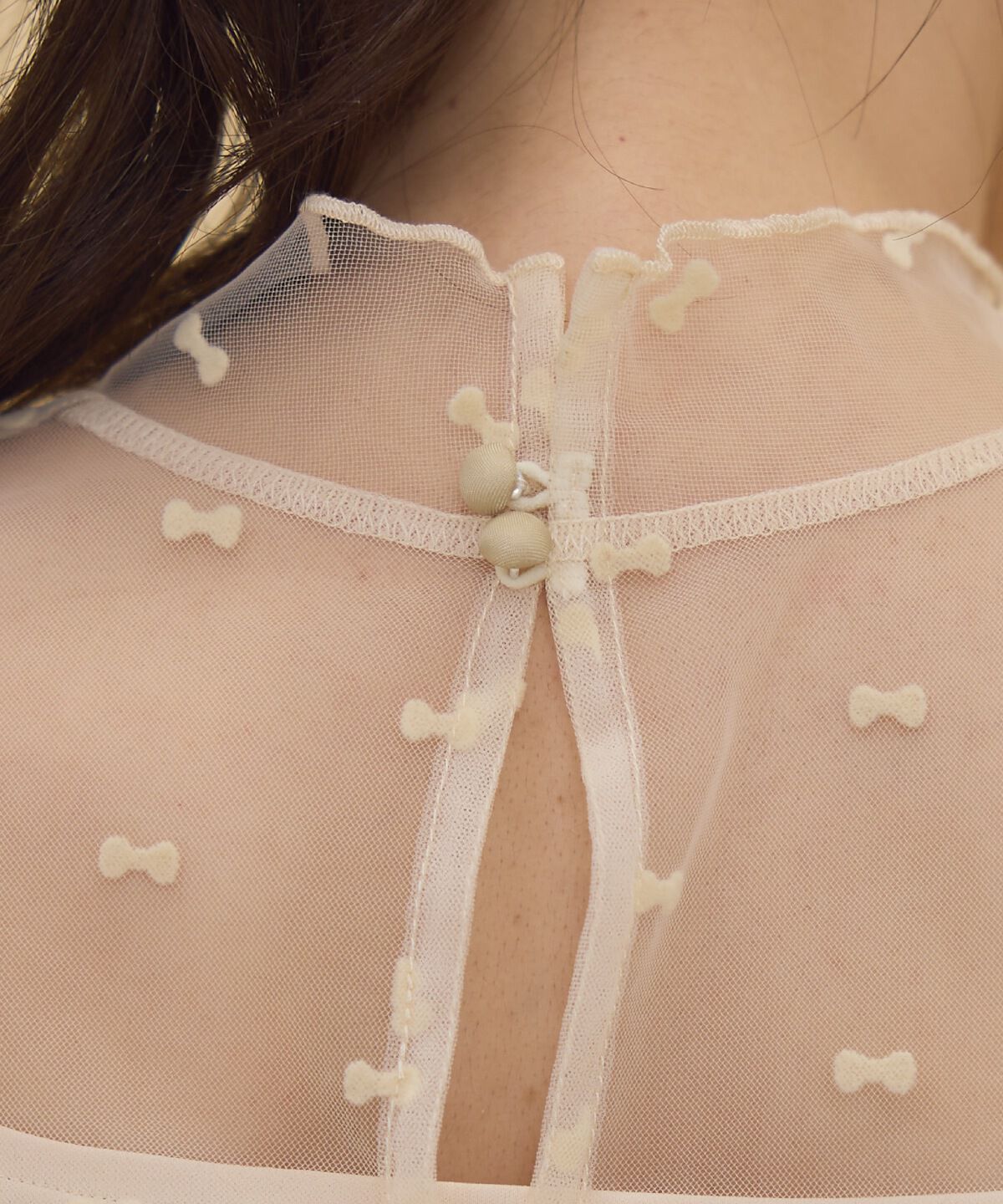 REDYAZEL「リボンフロッキーチュールブラウス」|シャツ・ブラウス|