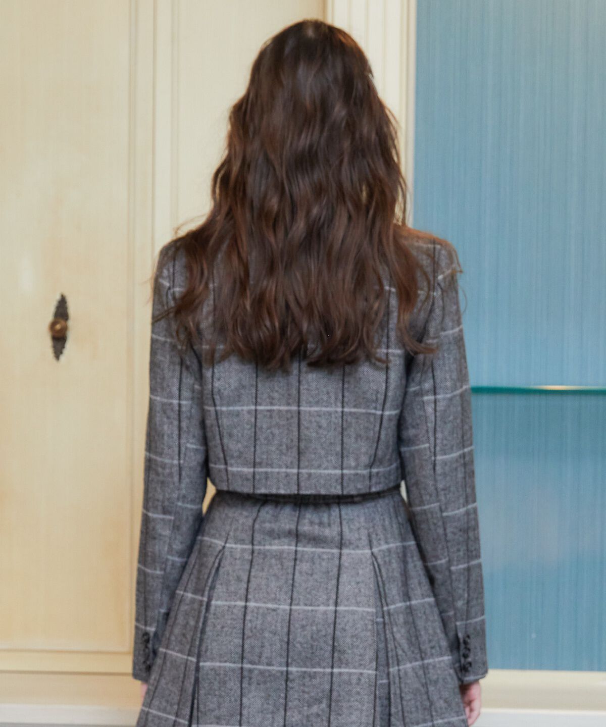 REDYAZEL「ヘリンボーンチェックテーラーショートジャケット」|テーラードジャケット|