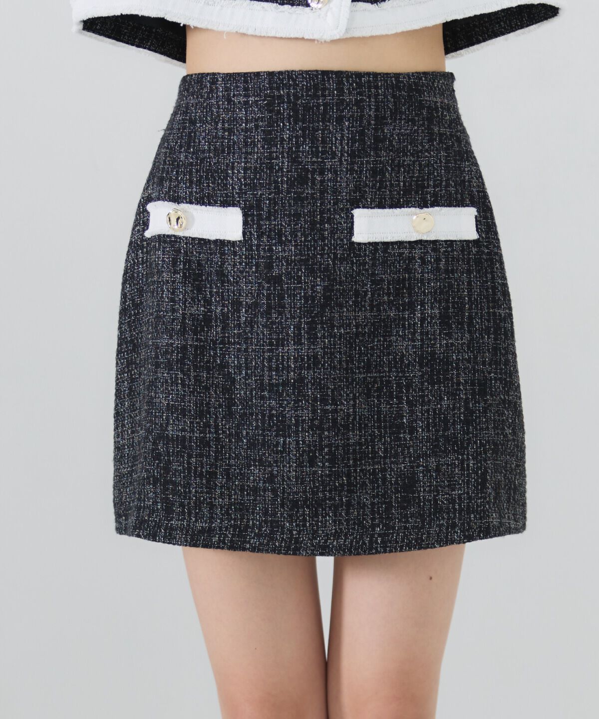 REDYAZEL「ファンシーツイードミニスカート」|台形|