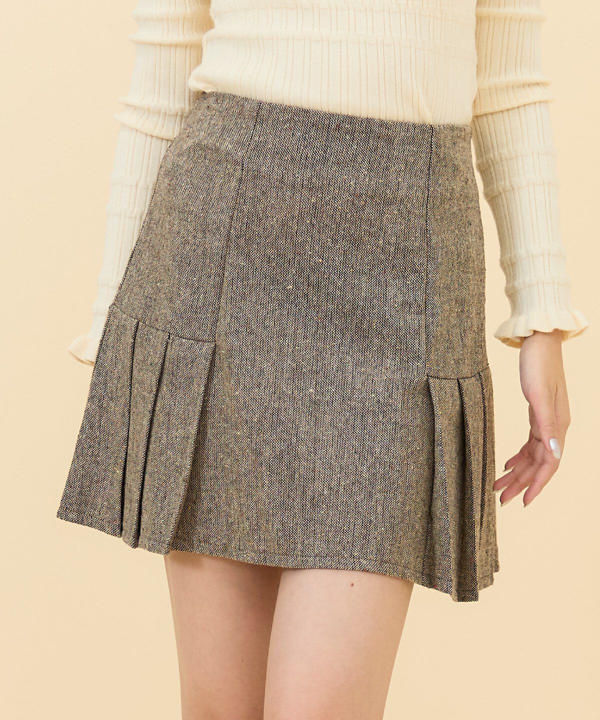 REDYAZEL「ネッププリーツミニスカート」|タイト|