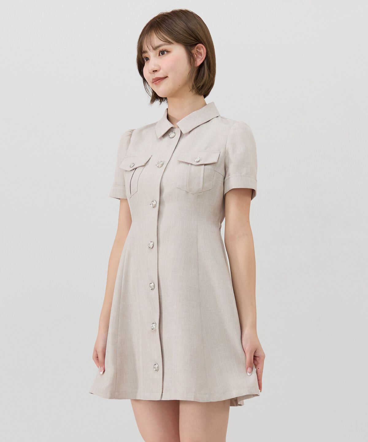 REDYAZEL「エンブレムボタンシャツワンピース」|ワンピース|