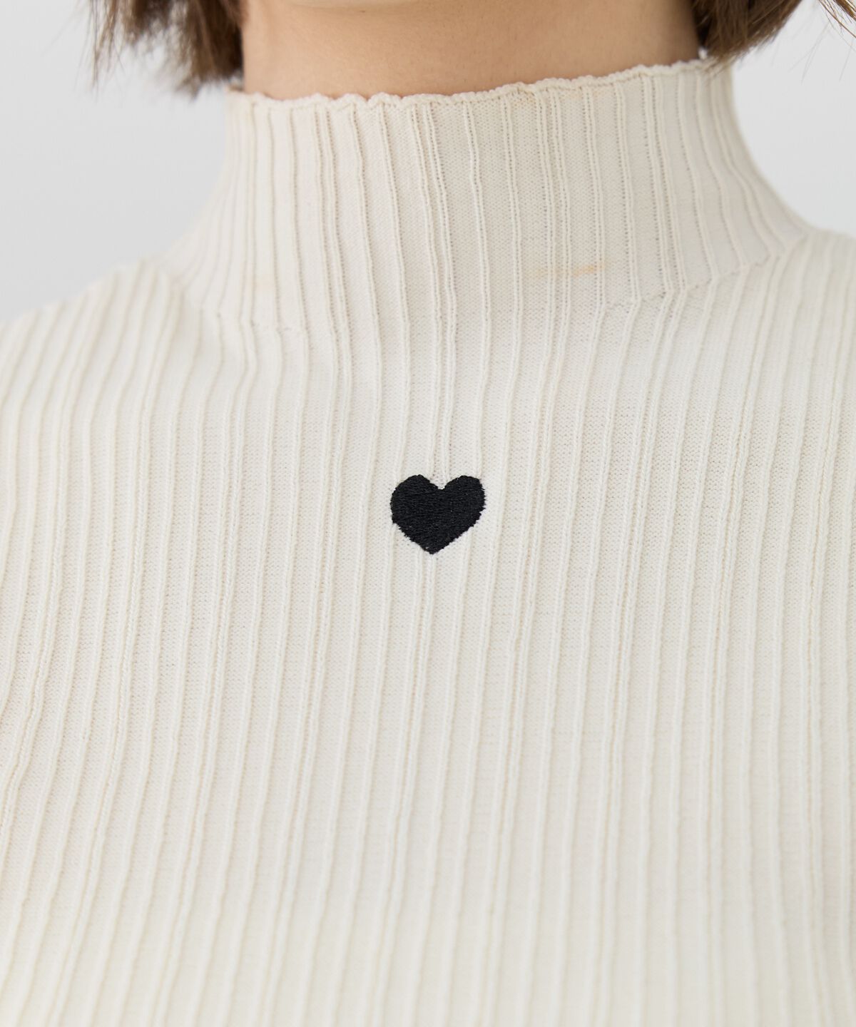 REDYAZEL「ハート刺繍ノースリーブリブニット」|ニット・セーター|