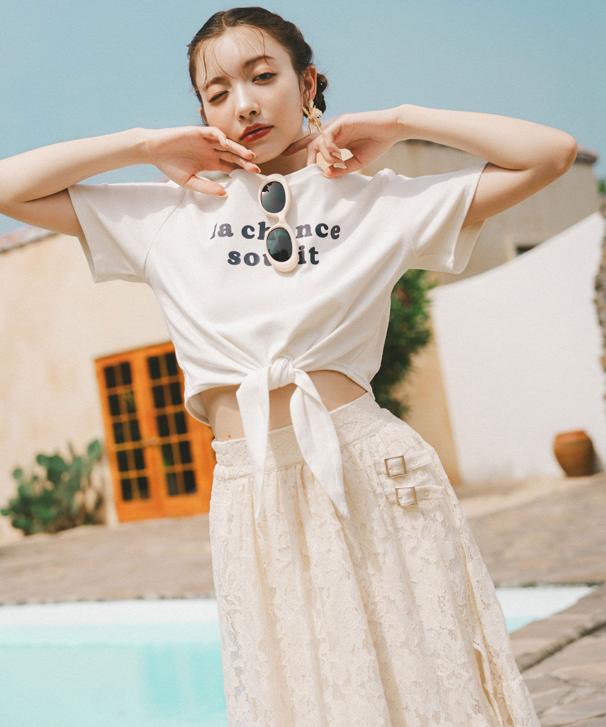 REDYAZEL「フロントリボンTシャツ」|Tシャツ・カットソー|オフ