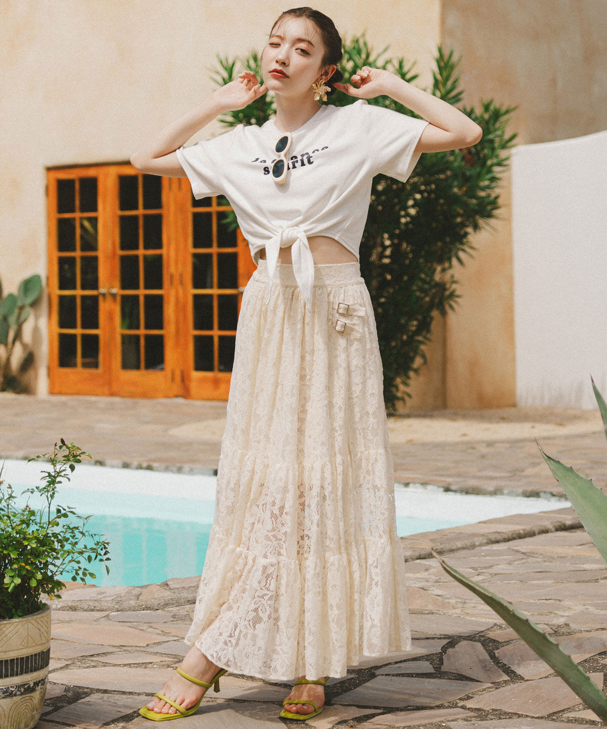 REDYAZEL「フロントリボンTシャツ」|Tシャツ・カットソー|