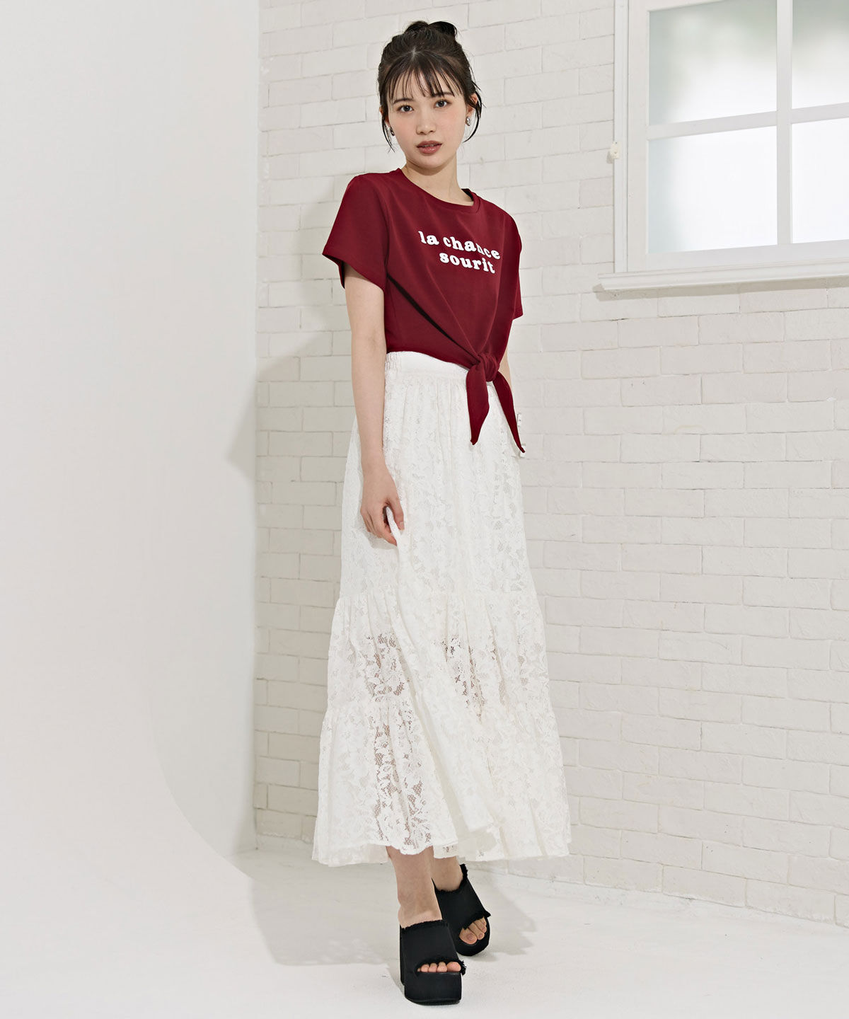 REDYAZEL「フロントリボンTシャツ」|Tシャツ・カットソー|