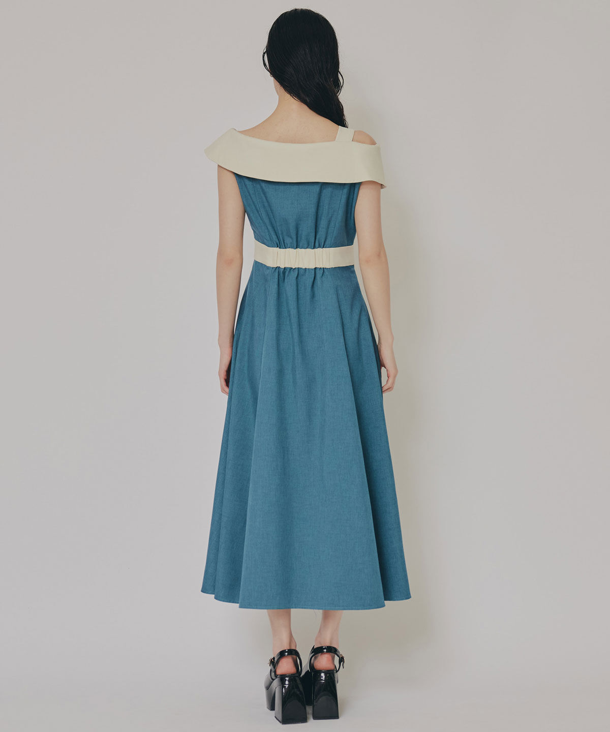 REDYAZEL「バイカラーアシメショルダーワンピース」|ワンピース|