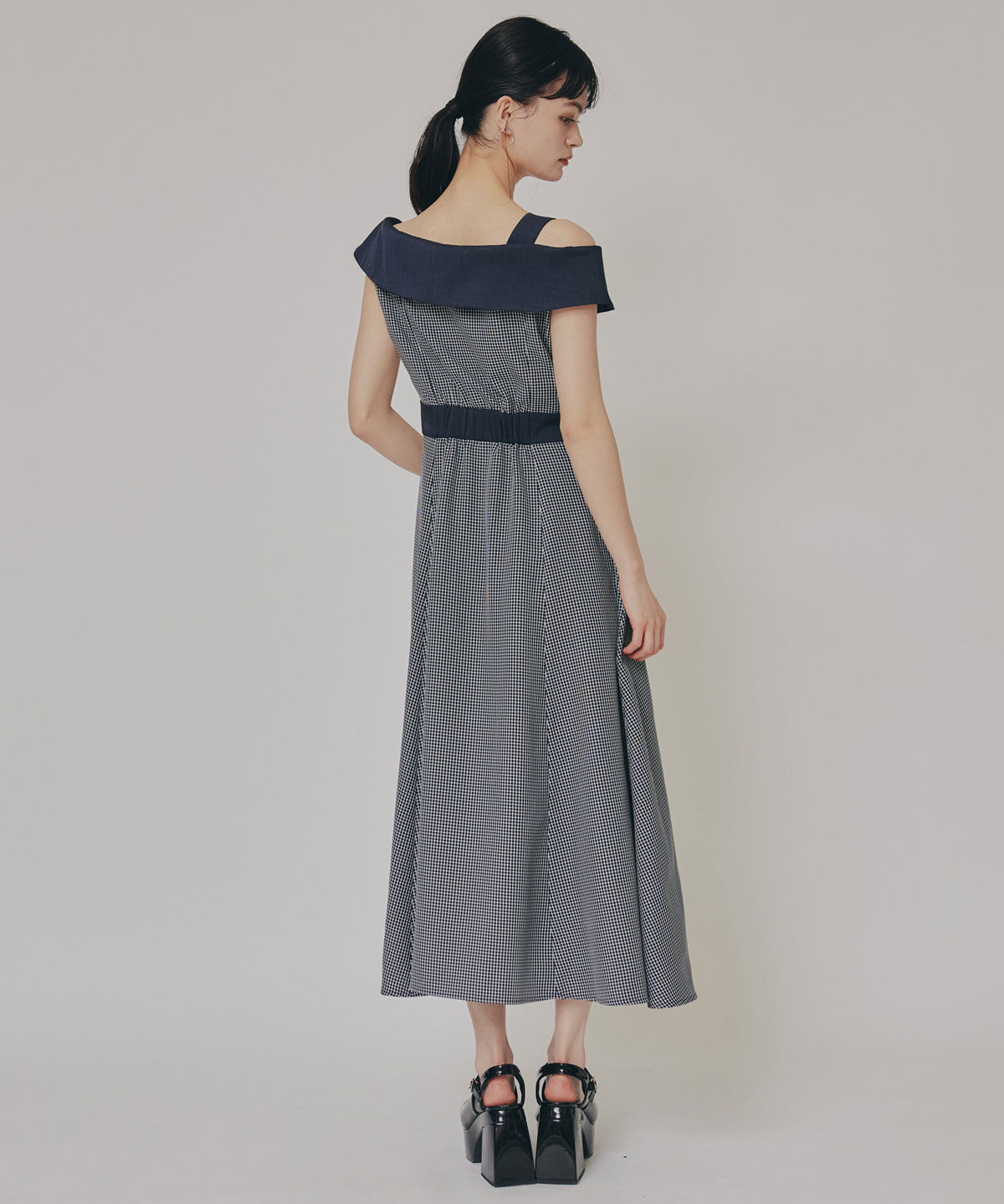 REDYAZEL「バイカラーアシメショルダーワンピース」|ワンピース|