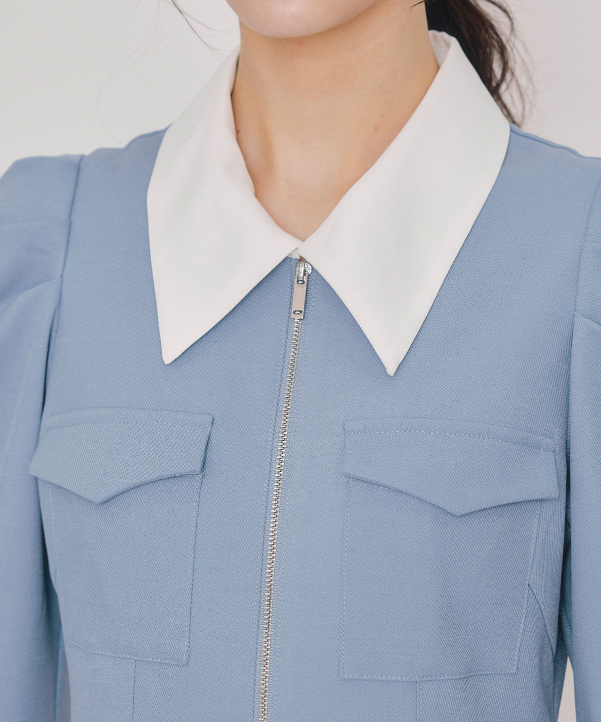 REDYAZEL「フロントZIPバイカラーロングワンピース」|ワンピース|