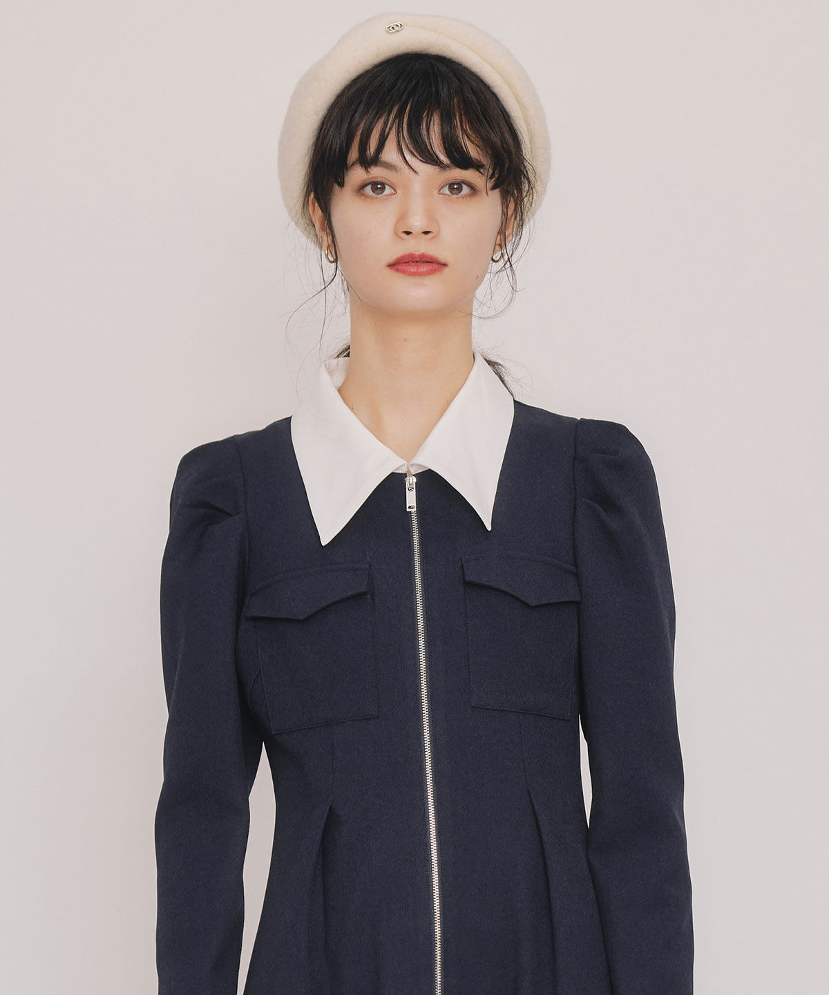 REDYAZEL「フロントZIPバイカラーロングワンピース」|ワンピース|