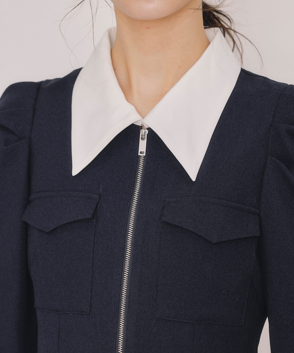 REDYAZEL「フロントZIPバイカラーロングワンピース」|ワンピース|