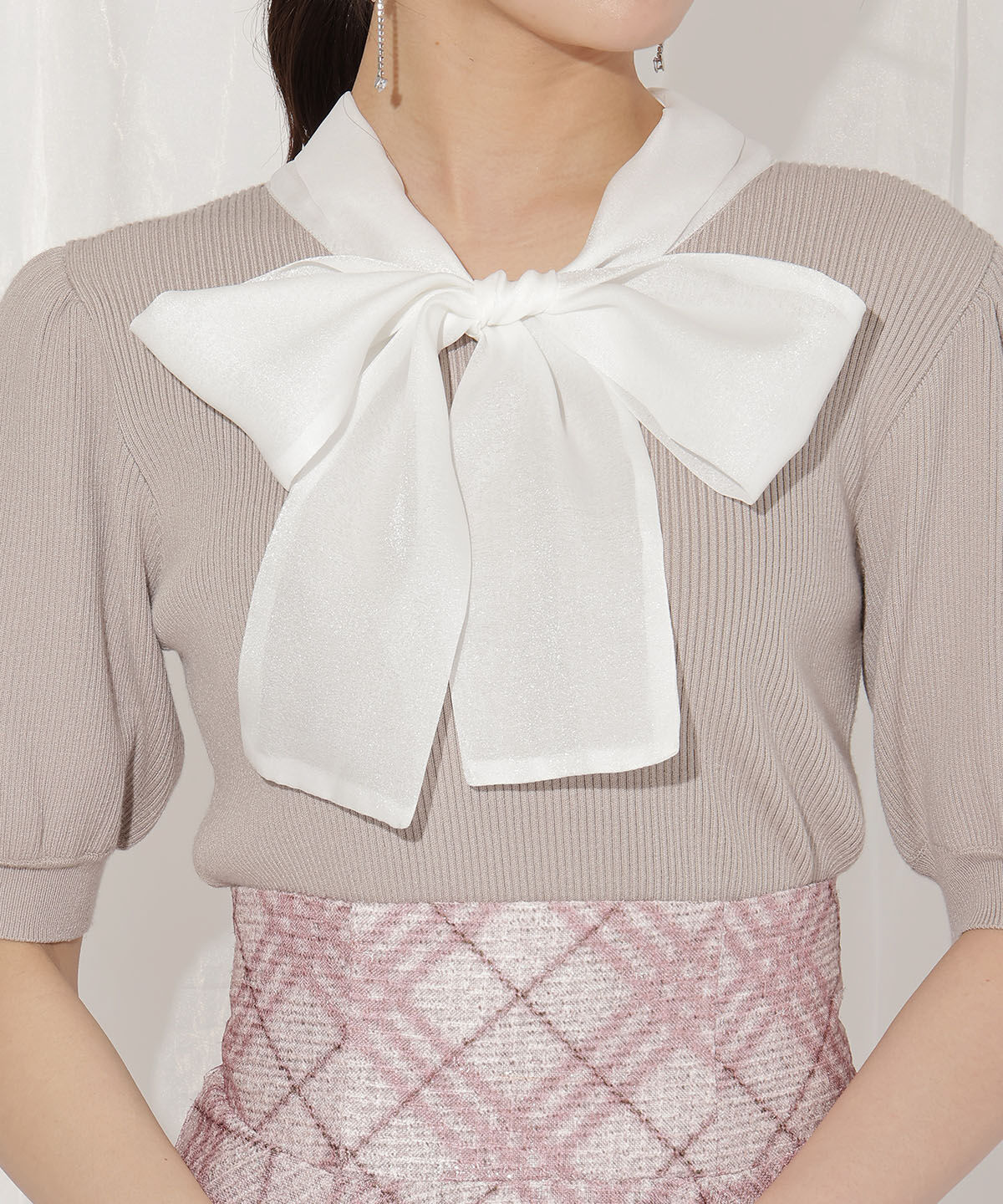 WILLSELECTION「シアーリボンパフニット」|ニット・セーター|