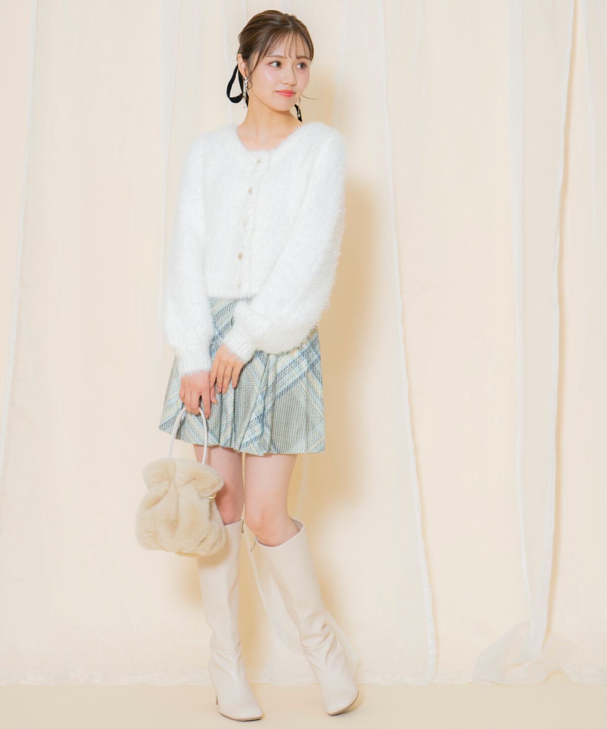 WILLSELECTION「シャギーラメカーディガン」|カーディガン|