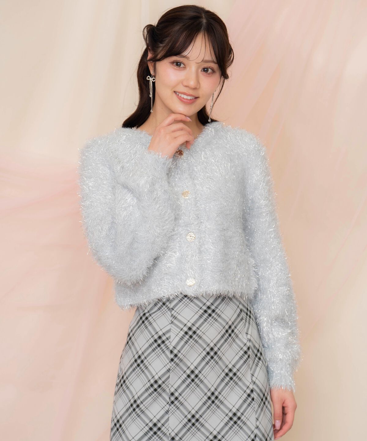 WILLSELECTION「シャギーラメカーディガン」|カーディガン|シルバー