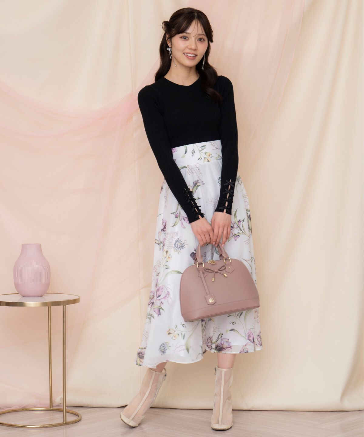 WILLSELECTION「袖リボンボトルネックニット」|ニット・セーター|