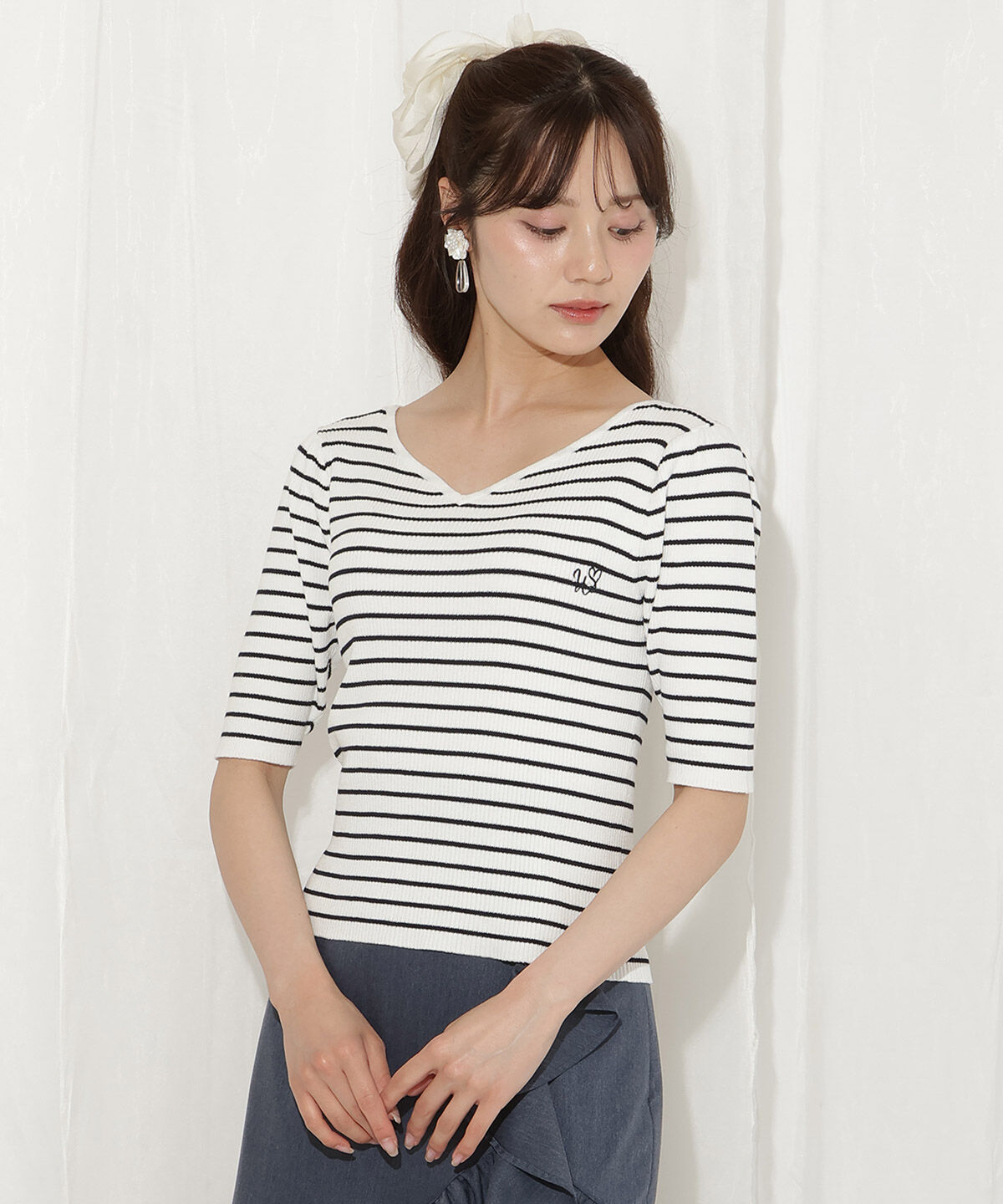 WILLSELECTION「ハートネックニットプルオーバー」|ニット・セーター|