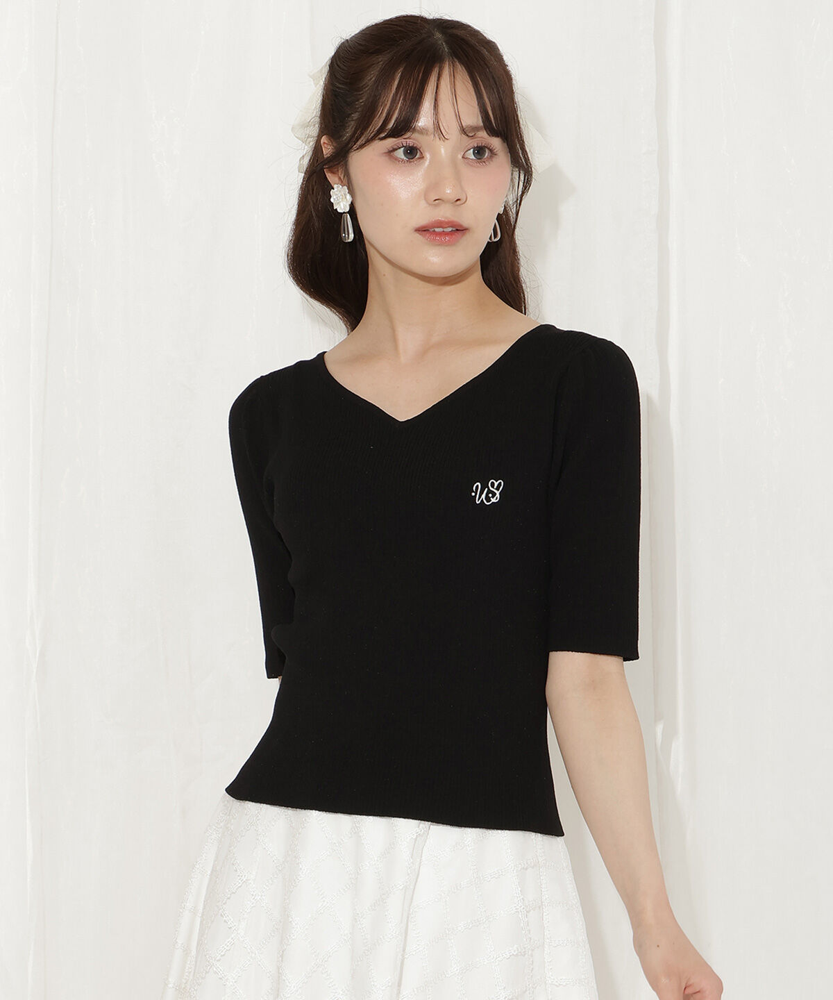 WILLSELECTION「ハートネックニットプルオーバー」|ニット・セーター|