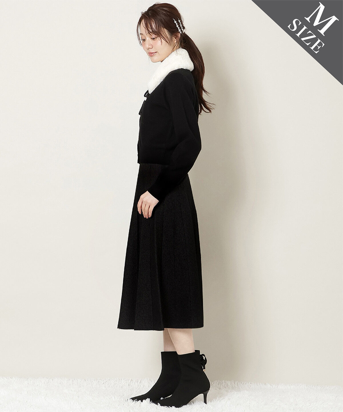 WILLSELECTION「ファーティペット付きニットSETUP」|ワンピース|