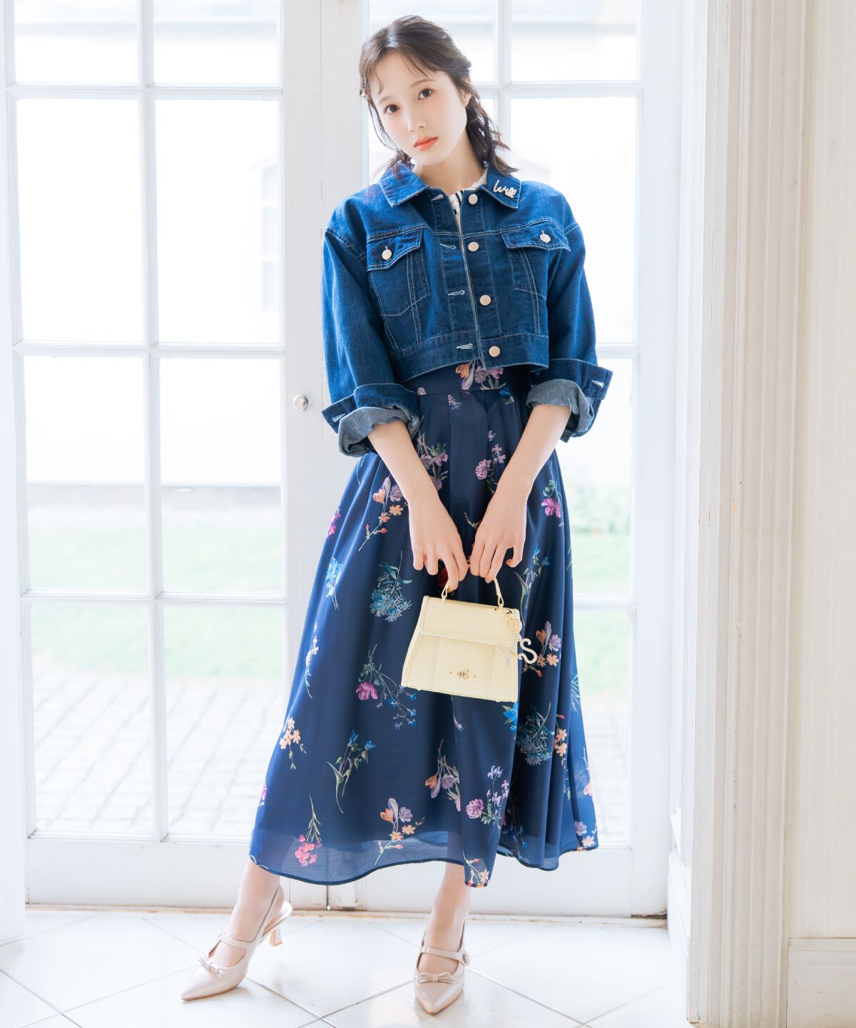 WILLSELECTION「ボタニカルフラワーシアータックスカート」|フレア|