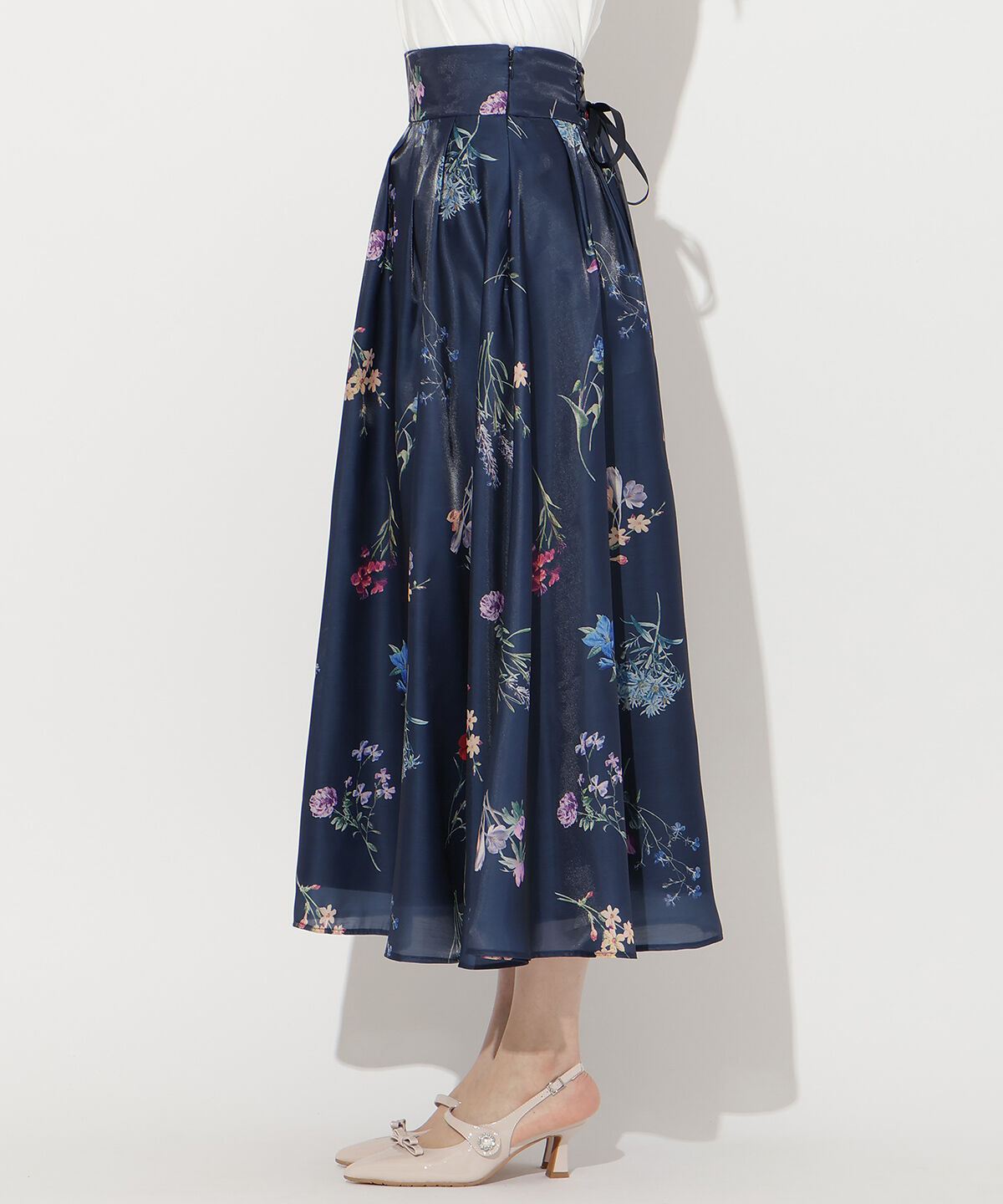 WILLSELECTION「ボタニカルフラワーシアータックスカート」|フレア|